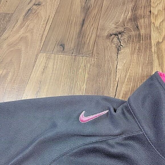 Nike Flight Sweatshirt Mens 2XL Gray Pink Dri Fit Quarter Zip Knit Pullover - Picture 3 of 8